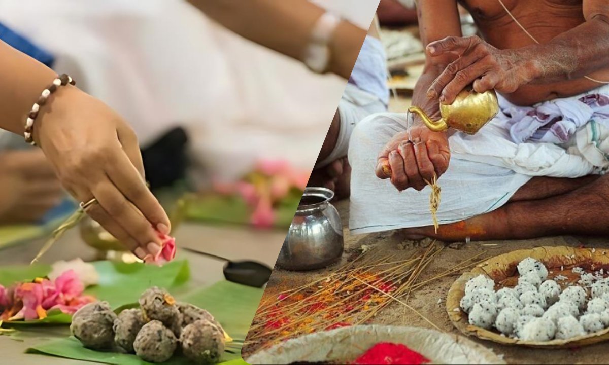 Pind Daan offerings being made in Varanasi